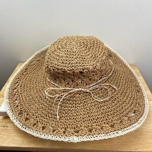 Vintage Scalia Wide Brim Floppy Sun Hat 100% Toyo